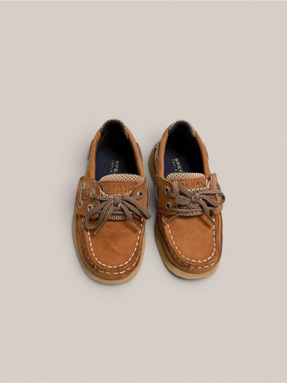 Sperry Top Sider brown leather boat shoes kids 5.5M
